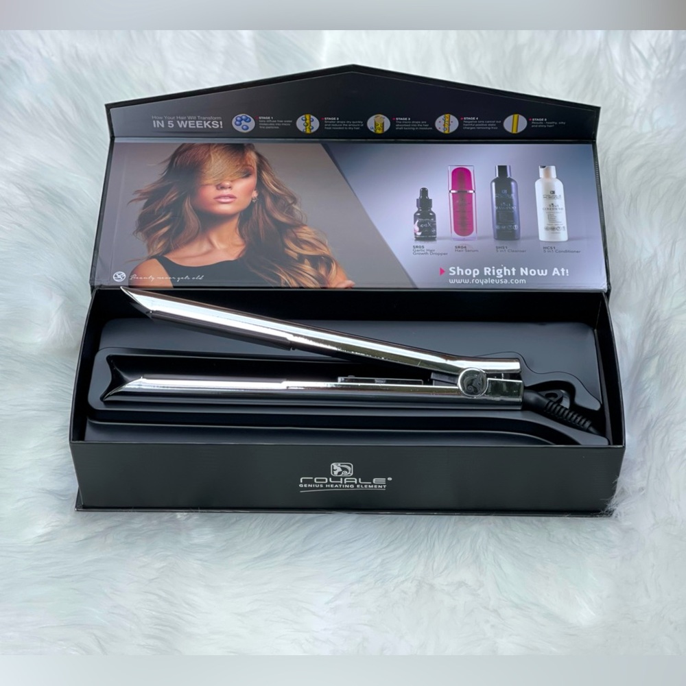 NEW‼️Royale hair straightener Royale ceramic flat iron Diamond collection silver